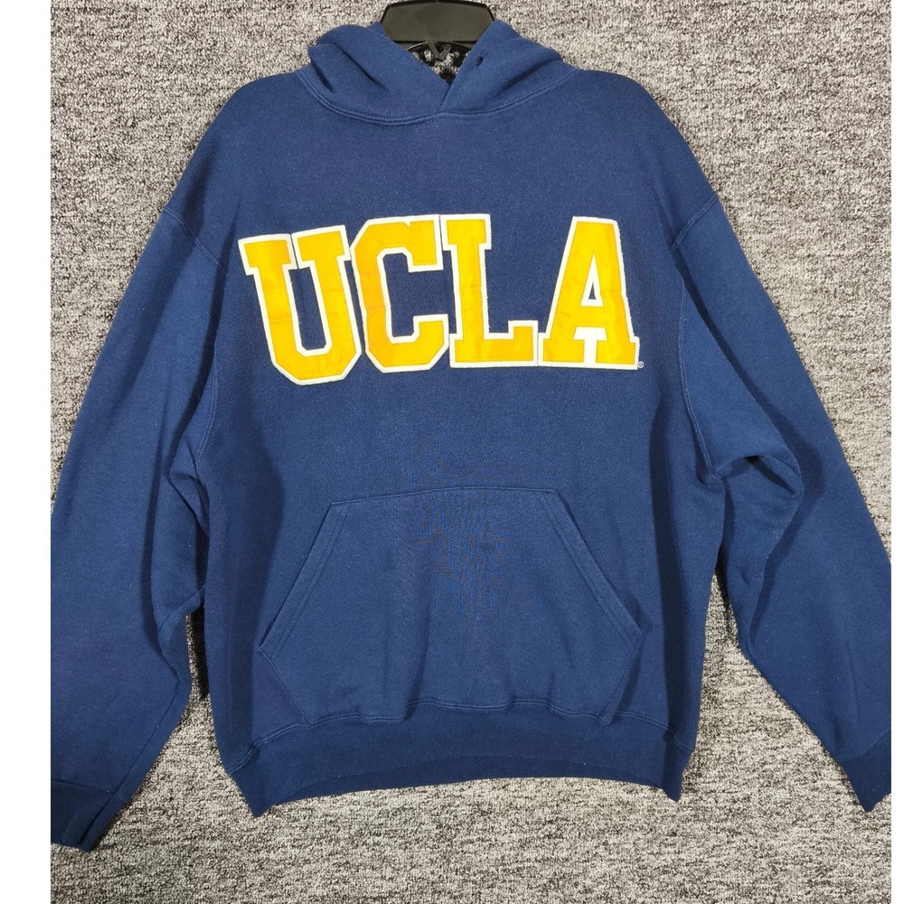 Vintage UCLA Bruins Hoodie Sweatshirt Mens M Blue‎ Basketball UCLA Gold Standard